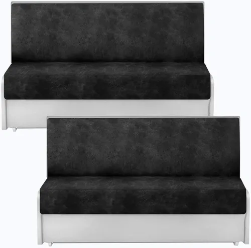 Vista 13 de ANARACHON Fundas de cojín elásticas con aspecto de cuero para caravana, fundas de cojín para asiento de cabina de caravana