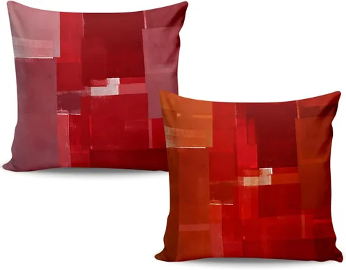 Vista 16 de Juego de 2 fundas de almohada, arte abstracto de 16 x 16 pulgadas, cuadradas, decoración del hogar, fundas de almohada decorativas para sofá
