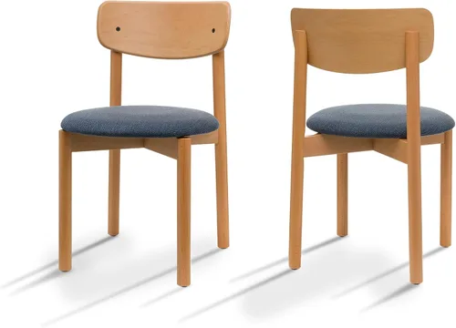 Vista 8 de Juego de 6 sillas de comedor de madera tapizadas modernas de mediados de siglo para muebles de habitación con diseño ergonómico duradero prémium