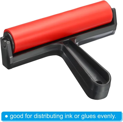 Vista 3 de PATIKIL Rodillo de goma de 6 pulgadas, herramientas de rodillo de goma dura antideslizante para papel tapiz, manualidades, impresión, tinta