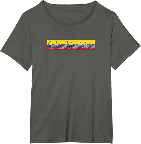 Vista 56 de Camisas Colombianisima Colombia para mujer Bandera de Colombia, Negro, S