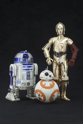 Vista 2 de Kotobukiya ARTFX+ Star Wars The Force Awakens - Película C-3PO R2-D2 con figura BB-8 1/10