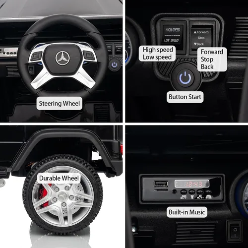 Vista 8 de Mercedes-Benz G650 - Coche eléctrico de 12 V para niños Negro