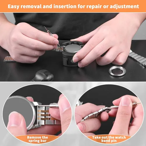 Vista 6 de Kit de herramientas de repuesto de batería de reloj, kit de reparación de BYNIIUR Watch, abridor de reloj, herramienta de extracción de llave