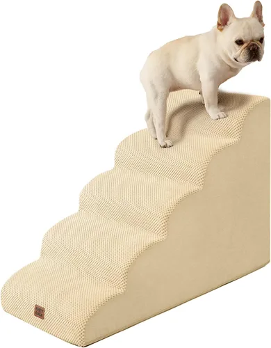 Vista 36 de EHEYCIGA Rampa curvada para escaleras para perros, camas altas de 4