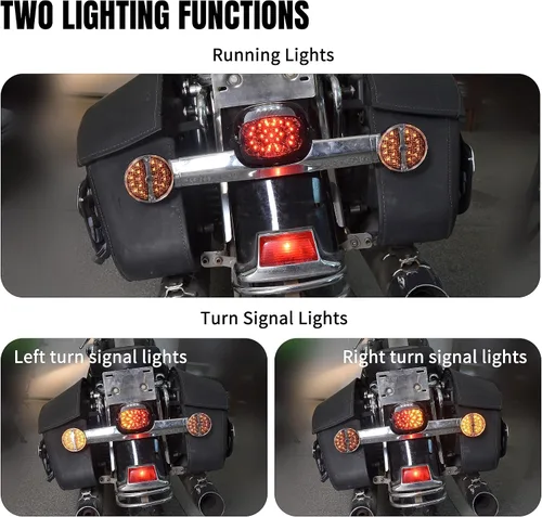 Vista 2 de Barra de luz LED trasera indicadora de señal de giro para Road King, lente ahumada, carcasa cromada, señal de giro para Harley Electra Glide