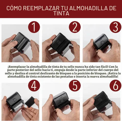 Vista 8 de Sello de firma personalizada - Insignia personalizada - Autoentintado - ¡Tu elección de 7 colores de tinta! (1, Grande)
