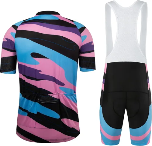 Vista 84 de Coconut Ropamo CR - Conjunto de camiseta de ciclismo para hombre, con cremallera y bolsillo con pantalones cortos con acolchado 4D