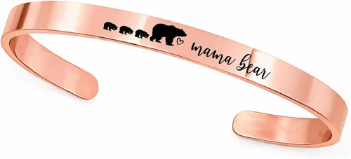 Vista 15 de SM Design Pulsera de mamá oso regalo para mamá con cachorros, día de San Valentín, cumpleaños, cantidad personalizada de cachorros, regalo para mamá