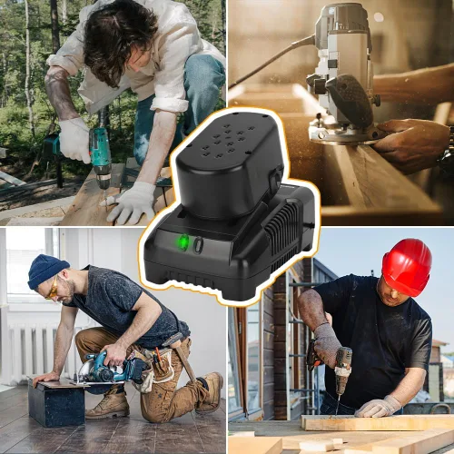 Vista 6 de Cargador de Batería de 18V Compatible con Batería Ridgid de 18V NiCad/Iones de Litio, R86092 R86091 R840093, R840095, R840083, R840085, R840086