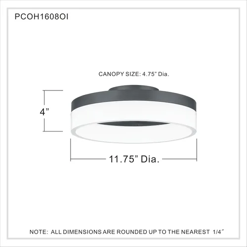 Vista 9 de Quoizel Cohen - Lámpara de techo redonda semiempotrada, bronce aceitado, luz LED moderna colgante integrada para pasillo, cocina, dormitorio o baño