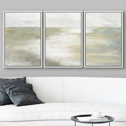 Vista 195 de wall26 Lienzo enmarcado para pared, juego de arte de acuarela pastel, paisaje rural, ilustraciones con formas abstractas, arte moderno, decorativo