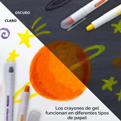 Vista 4 de BAZIC PRODUCTS Crayones de gel sedosos, 12 colores, no tóxicos, 12