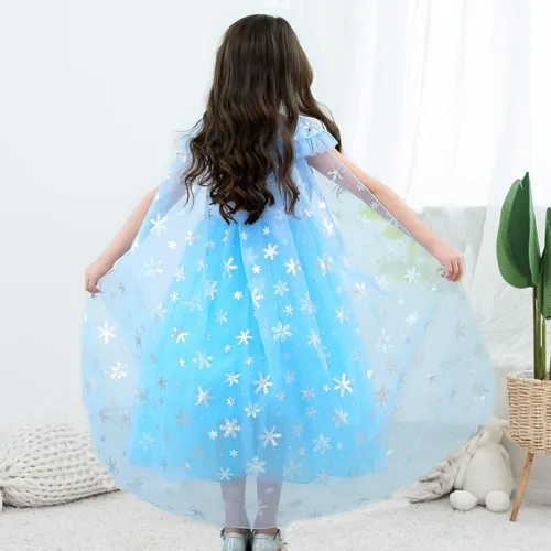 Vista 4 de Avady Girls Princess Costume for Frozen Elsa Birthday Party Halloween Christmas Dress Up Blue