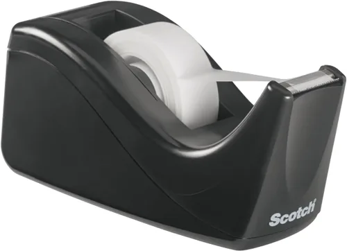 Vista 10 de Scotch despachador de cinta para escritorio, núcleo de 1 pulgada, dos tonos negro (C60-BK)., Negro de 2 tonos