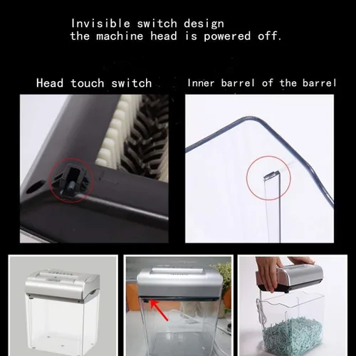 Vista 5 de Trituradora de papel microcortada Minute resistente, con tarjetas de CD/crédito, capacidad de trituración de 4 hojas