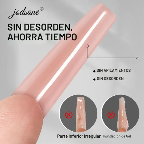 Vista 6 de JODSONE 240 uñas tipo sándwich de doble forma: formas de uñas largas reutilizables con líneas guía, 15 tamaños de molde de uñas para extensión