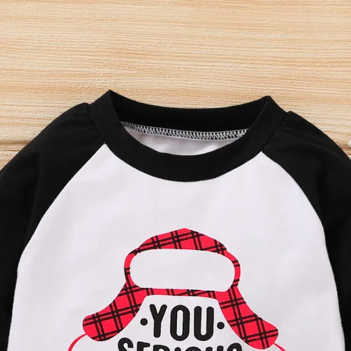 Vista 6 de JEELLIGULAR Camiseta de Navidad para niños y niñas, camiseta de manga larga con estampado de letras para bebés, ropa de festival de 6 meses a 5 años