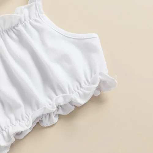 Vista 114 de TheFound Trajes de verano para niñas pequeñas, sin mangas, de punto acanalado, halter, pantalones cortos, ropa para recién nacidos, conjunto de 3