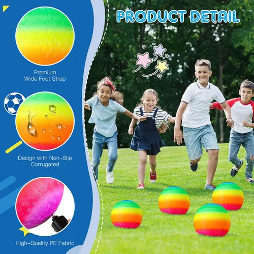 Vista 3 de Hanaive 6 pelotas inflables de goma de 10 pulgadas con bomba y bolsa de almacenamiento, Kickball hinchable para adultos, deportes al aire libre