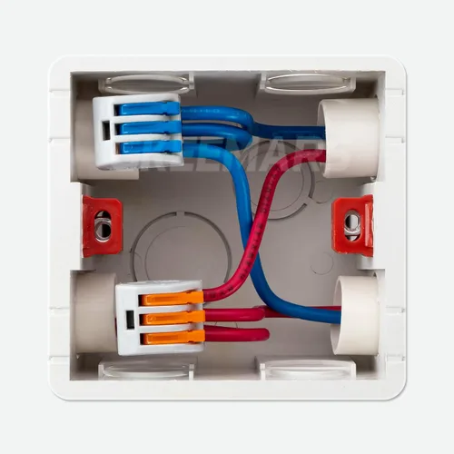 Vista 6 de 50 conectores de cable de palanca, conector conductor de empalme compacto para cables flexibles de trenzado sólido 28-12 AWG (azul)