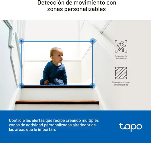 Vista 7 de TP-Link Tapo - Cámara de seguridad Pan/Tilt de 2K QHD para cámara de mascotas, monitor de bebé, detección de movimiento, seguimiento de movimiento