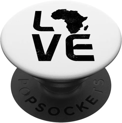 Vista 6 de África LOVE African Map Black Pride Etiopía Kenia Nigeria PopSockets MagSafe PopGrip para iPhone