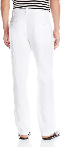 Vista 4 de Perry Ellis Men's Regular Fit 100% Linen Drawstring Pants (Waist Size 29-54 Big & Tall)