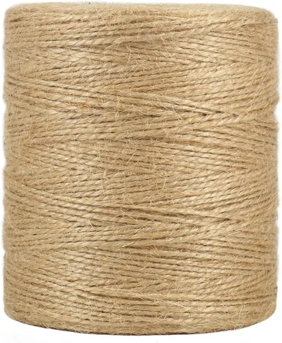 Vista 10 de Tenn Well Cordel de yute natural, 984 pies, 2 capas, 0.039 pulgadas, cuerda fina de color marrón para manualidades, ganchillo, envoltura de regalos