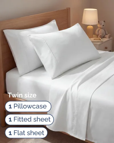 Vista 3 de Juego de sábanas Twin de 4 piezas - Cómodo, transpirable y refrescante - Juego de ropa de cama de lujo de hotel ultrasuave con bolsillos profundos