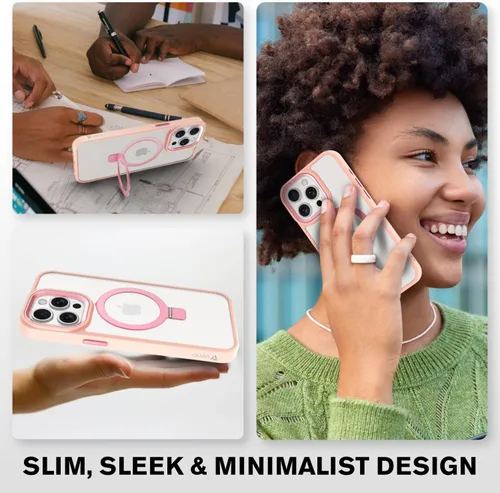 Vista 7 de VENA Funda con anillo magnético para iPhone 15 Pro Max (6.7 pulgadas) [compatible con Magsafe] con soporte resistente, protección contra caídas, a