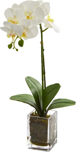 Vista 6 de Nearly Natural Arreglo de orquídeas falaenopsis artificiales de 20 pulgadas Rosa