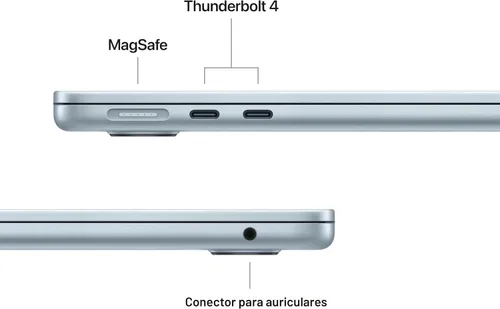 Vista 6 de Apple Laptop MacBook Air 2025 de 13 pulgadas con chip M4: diseñada para Apple Intelligence, pantalla de retina líquida de 13.6 pulgadas, memoria