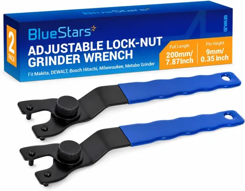 Vista 11 de BlueStars SEWA20 - Llave amoladora universal ajustable para amoladora de tuerca de bloqueo, compatible con Dewalt Bosch y otras amoladoras