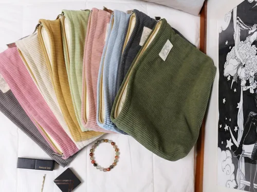 Vista 5 de HAPPYHEIDI Bolsa de maquillaje grande Bolsa de cosméticos de viaje, verde Bronce Verde Oliva