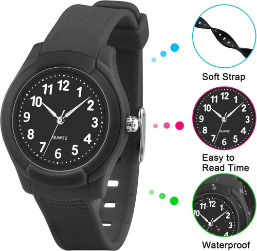 Vista 4 de PROKING Kids Watch Analog for Boys Girls,Children Toddler Waterproof Learning Time Wrist Watch with Soft Strap Time Teacher Watches for Kids Girls