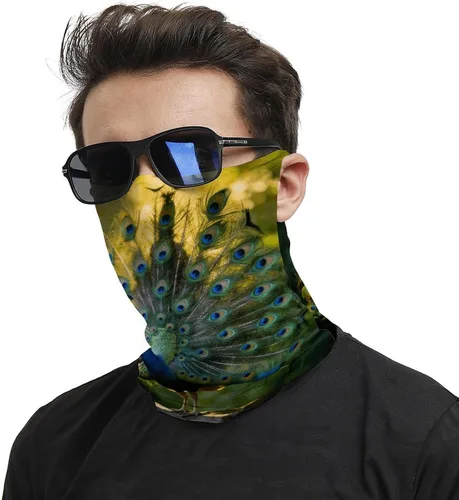 Vista 2 de Fan Spread Open Face Scarf Cover Ear Loop Hole,Outdoors Face Mask for Women Men Sports Yoga Running Hiking Ski Snowboard,Cooling Neck Shield Scarf