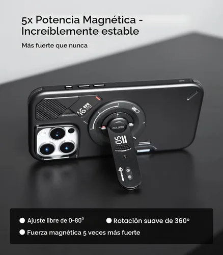 Vista 7 de Aulumu A17+ G05 AIR Ultimate Bundle, compatible con iPhone 17 Pro Max, incluye soporte para teléfono (A17) gris semitransparente + (G05 AIR) negro