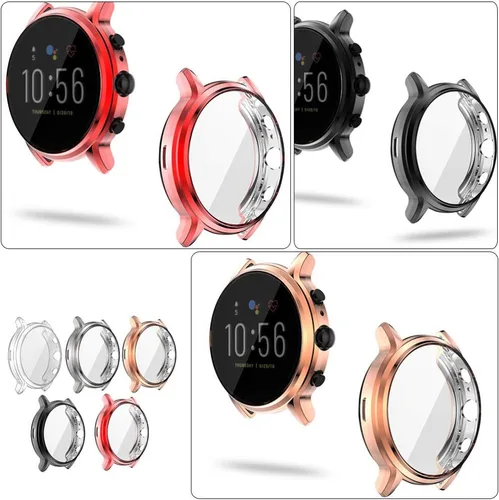 Vista 4 de Mikikit Funda de reloj compatible con Fossil 5 Carlyle, funda protectora de TPU para reloj, 5 unidades, color aleatorio