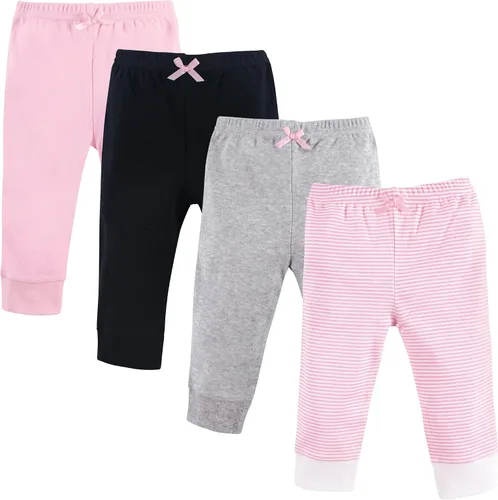 Vista 8 de Luvable Friends Pantalones de algodón para bebé niño Rayas negras paquete de 4