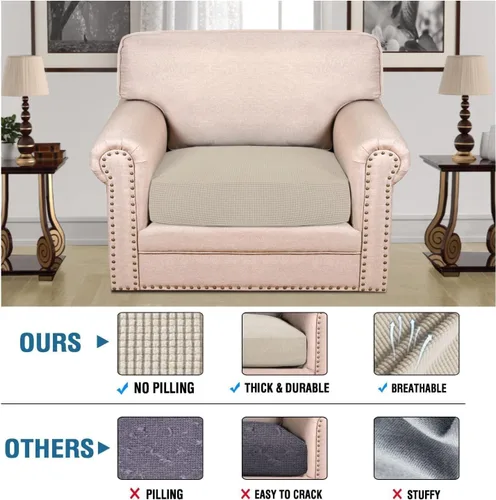 Vista 155 de H.VERSAILTEX Fundas de Cojín de Asiento Individuales Super Elásticas Fundas de Sofá Fundas de Cojín de Sofá Fundas Deslizables Juegos Tela de Sarga