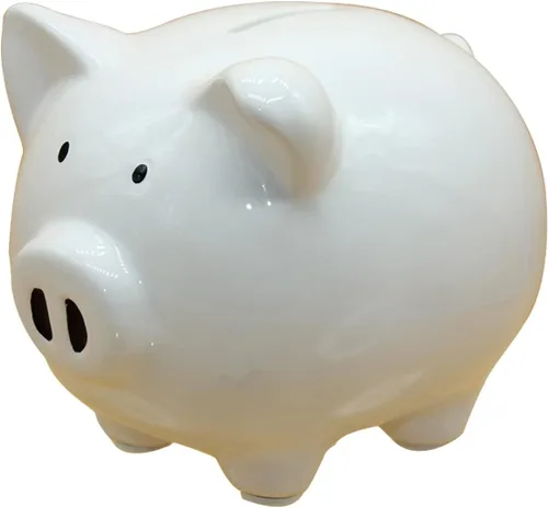 Vista 5 de Divertida alcancía de cerdo para ahorrar dinero, banco de cerámica personalizado para niños, niñas, niños, adolescentes, adultos, decoración de Azul