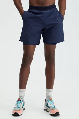 Vista 4 de Fabletics The Fundamental - Pantalón corto para hombre (forro), entrenamiento, correr, entrenamiento, gimnasio, yoga, ultraligero, atlético