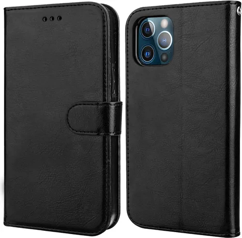 Vista 3 de Bocasal Funda tipo cartera desmontable para iPhone 13 Pro Max con bloqueo RFID, ranuras para tarjetas, soporte de cuero PU premium, soporte