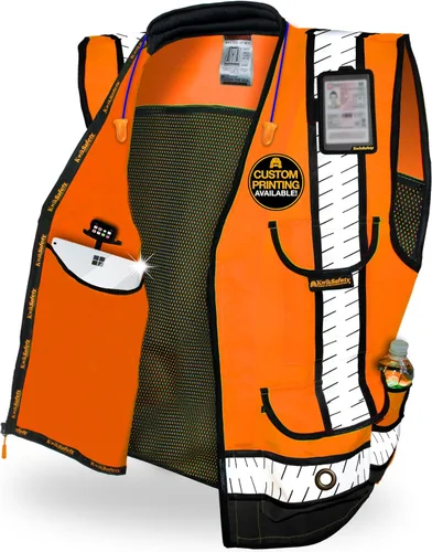 Vista 8 de KwikSafety - Charlotte, NC - GODFATHER Safety Vest [CUSHIONED COLLAR + TABLET POCKET] ANSI OSHA