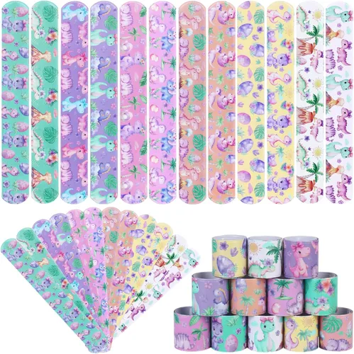 Vista 10 de Serencatcher 48pcs Slap Bracelets Party Favors for Birthday Baby Shower Party Supplies Gifts