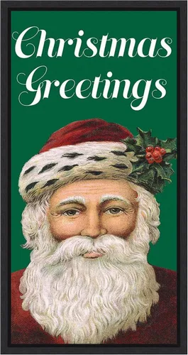 Vista 7 de Amanti Art Lienzo enmarcado para pared, 27 x 14 pulgadas, diseño retro de Santa Claus I por Alicia Longley, lienzo enmarcado para pared, obras
