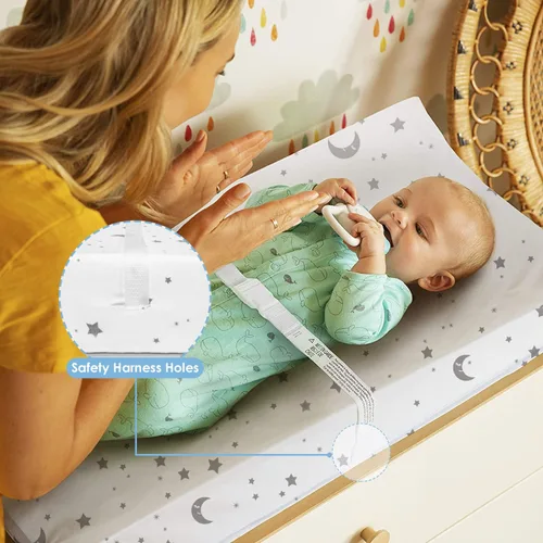 Vista 5 de Paquete de 2 fundas para cambiador de bebé, sábanas para cambiadores, 32 x