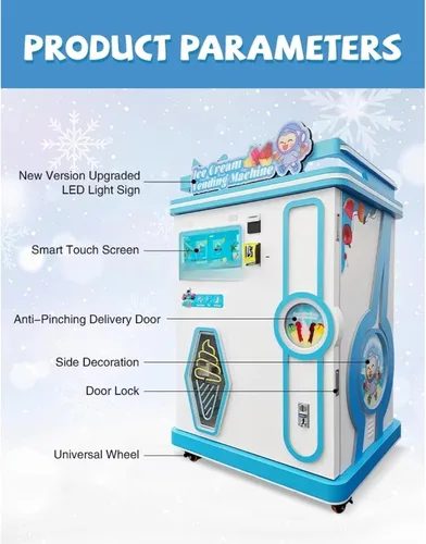 Vista 6 de Máquina expendedora inteligente de helados, fabricante de postres comercial completamente automático con monitoreo remoto y sistema de alerta