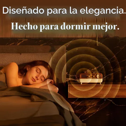 Vista 7 de Máquina de sueño Fuse DRM Reloj de alarma analógico con altavoz Bluetooth 6 sonidos de sueño relajantes Opciones de iluminación ajustables